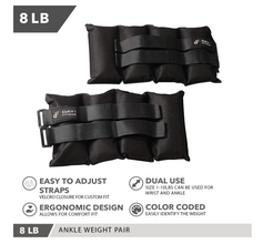 Day 1 Fitness Ankle Weight Pair 8.0 LBS, Set of 2