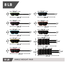 Day 1 Fitness Ankle Weight Pair 8.0 LBS, Set of 2 
