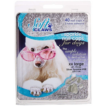 Soft Claws Nail Caps For Dogs - Silver Sparkle - Medium

