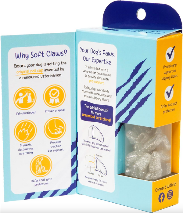 Soft Claws Nail Caps For Dogs - Silver Sparkle - Medium
