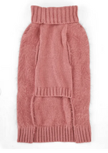 YOULY The Heir Pink Blush Fuzzy Turtleneck Dog Sweater